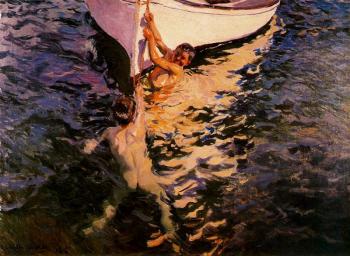 Joaquin Sorolla Y Bastida : El bote blanco (The White Boat)